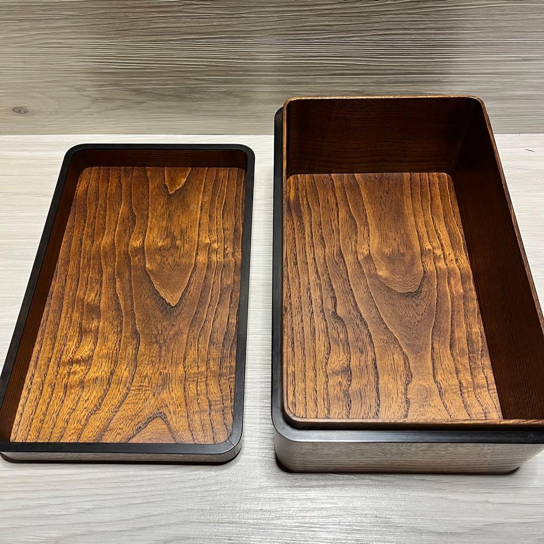 拭漆文箱　桐箱つき