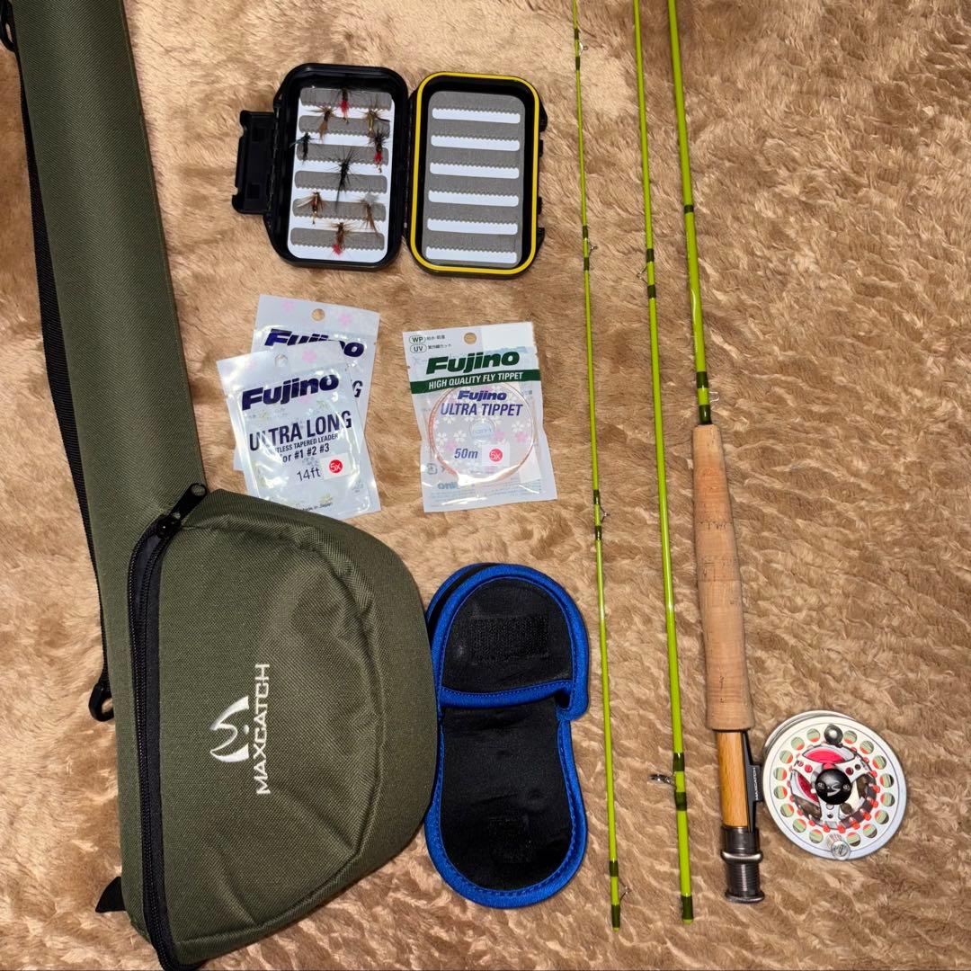 【美品】Maxcatch フライフィッシングセット 6ft 2wt