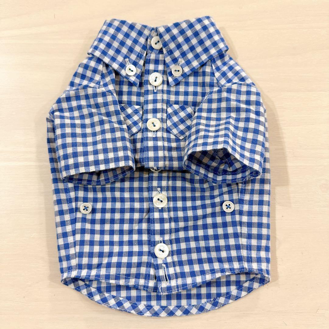 アトリエGG ギンガムチェックシャツ　ブルー