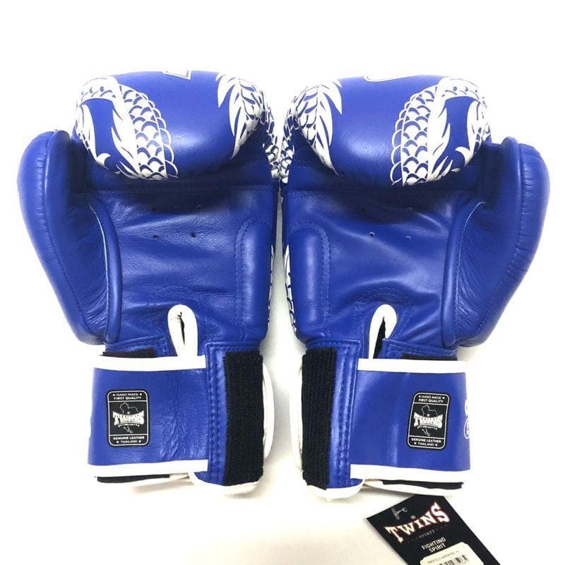 新品 正規 TWINS 本格ボクシンググローブ TWドラゴン青 /ムエタイ/本革