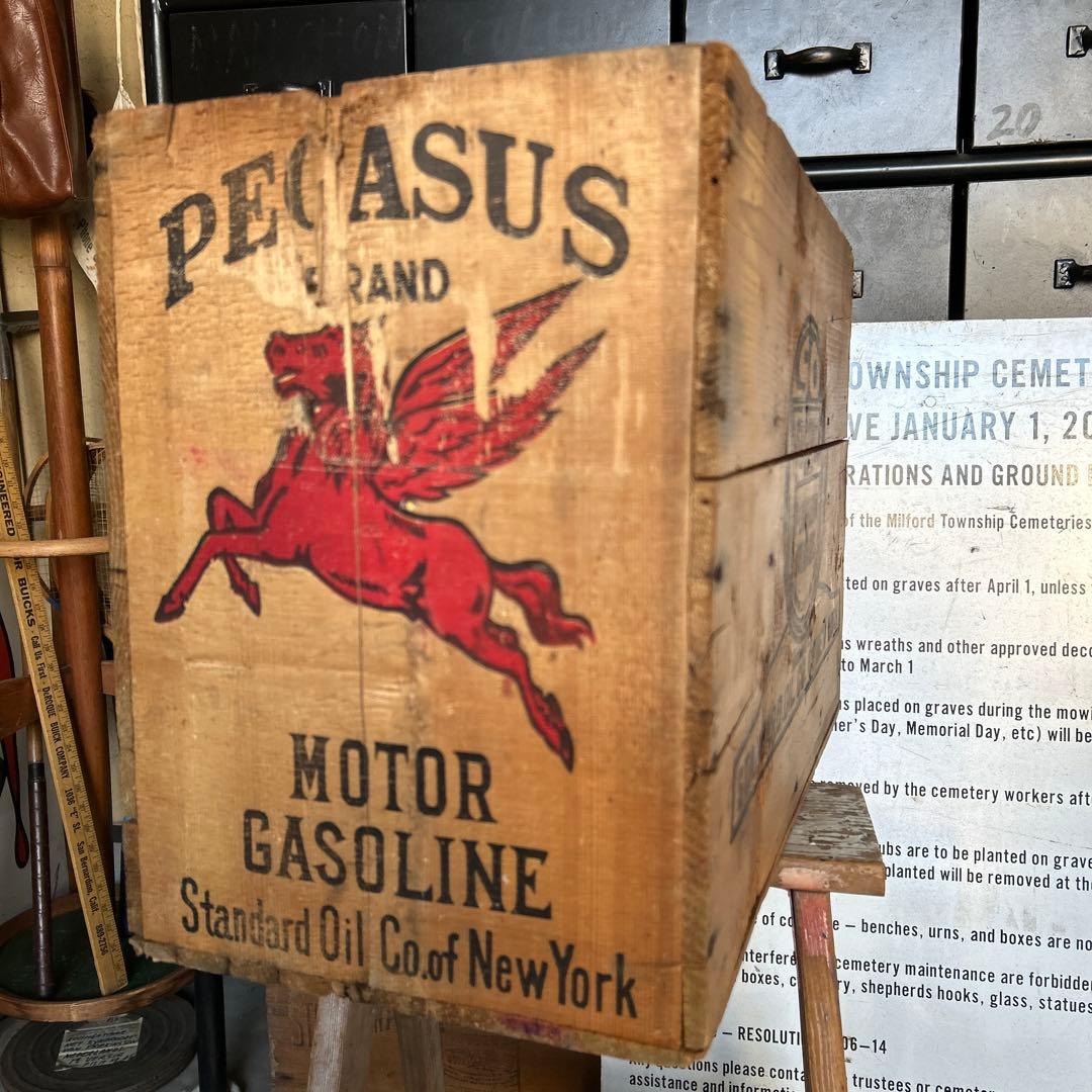 U.S.Aヴィンテージ SOCONY 木箱 vintage wooden box