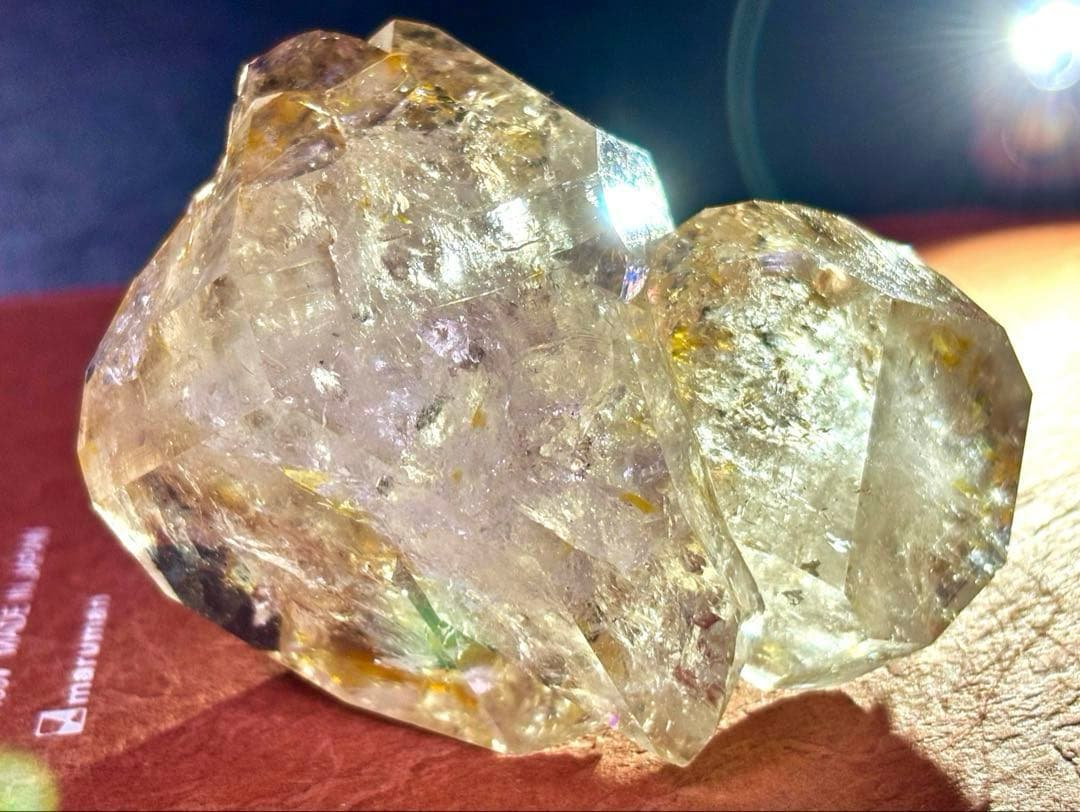 【超希少】大型 ゴールデン ハーキマーダイヤモンド 原石 (ハーキマー産) 水晶