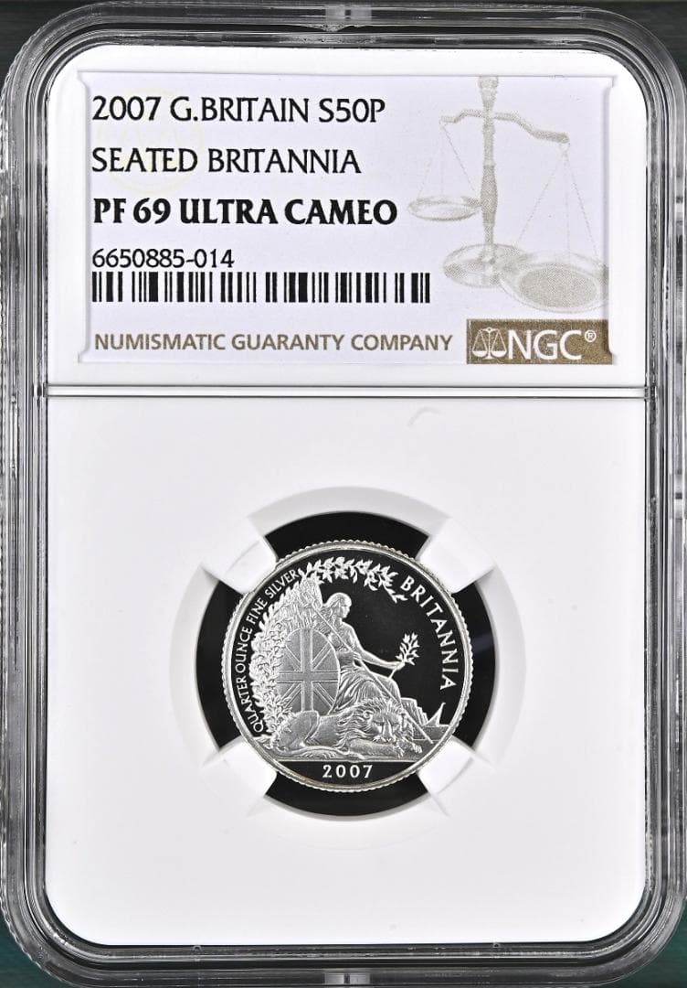 2007年 イギリス シーテット ブリタニア ライオン 銀貨 4枚セット NGC
