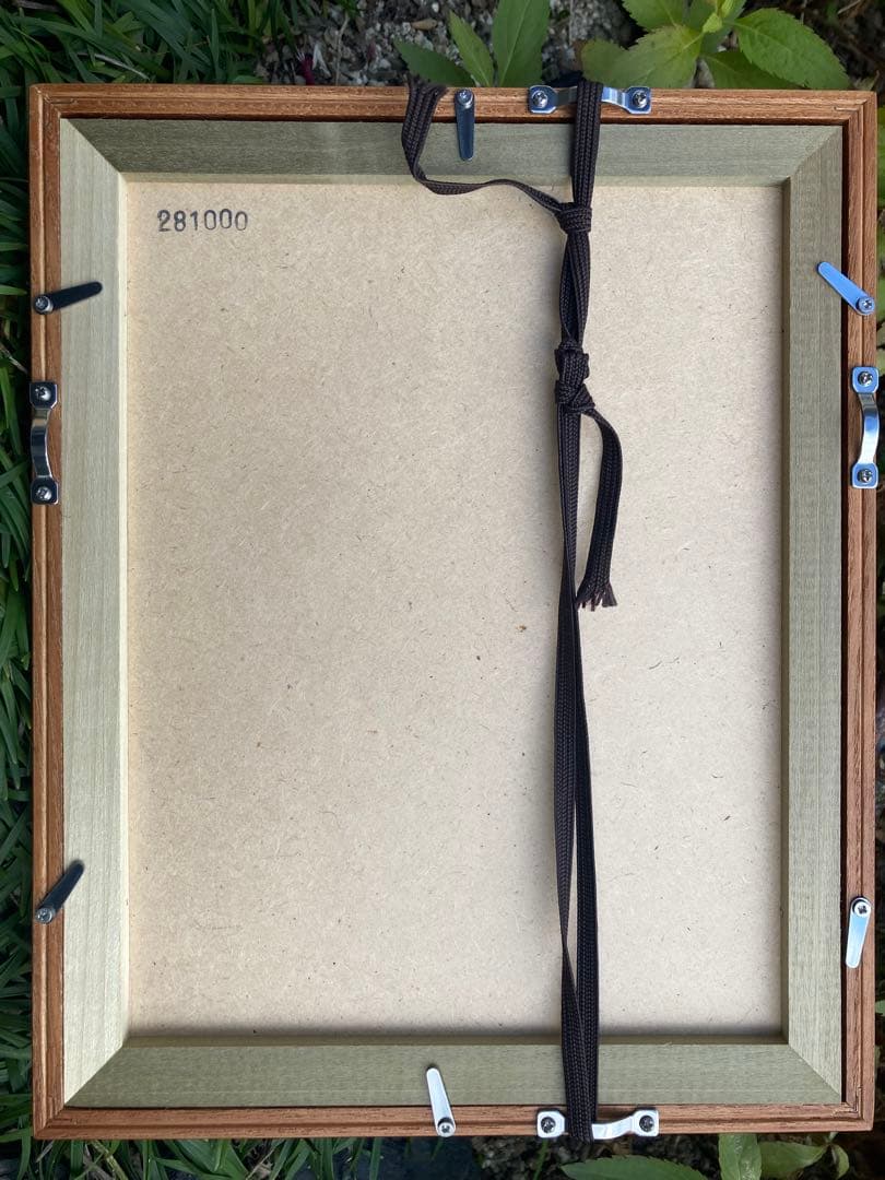 和風風景画 木製フレーム付き 未使用品