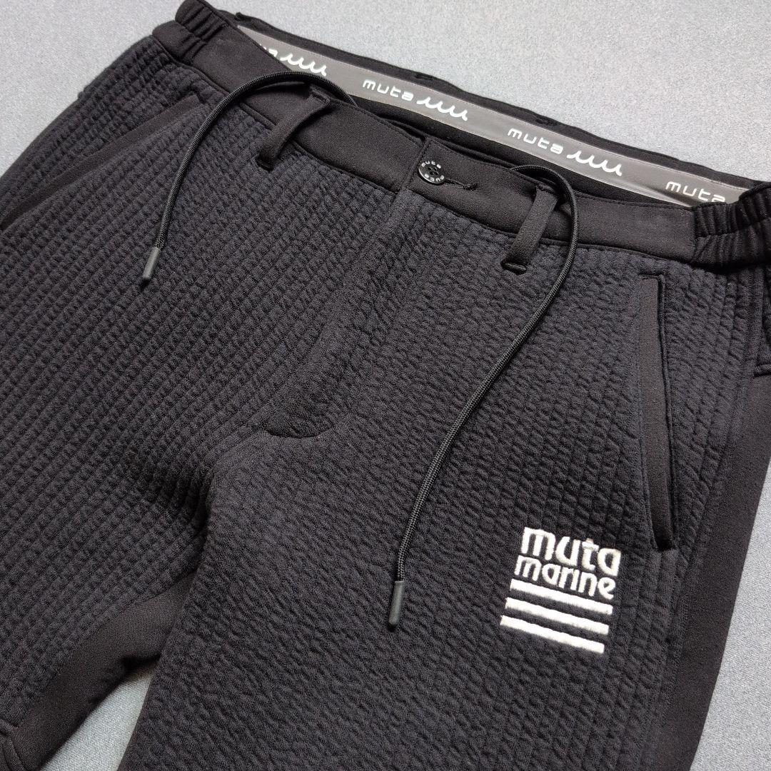 【未使用に近い】ムータマリンゴルフ　ストレッチ　切替しパンツ　M 黒