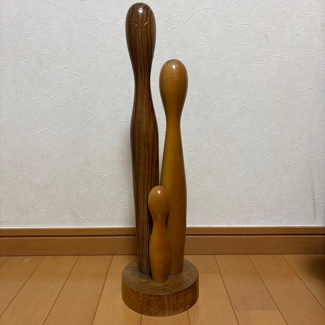 創作こけし　辻田辰哉作品　「ボクとパパとママ」KokeshiDoll