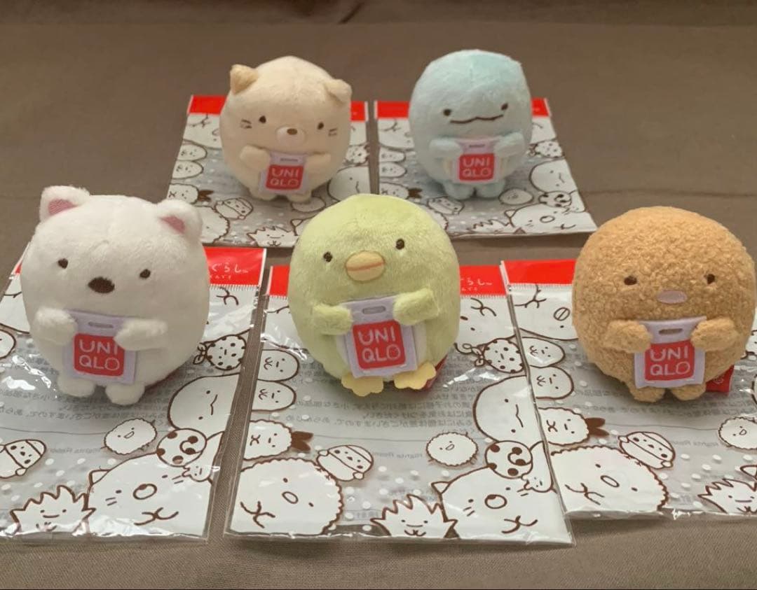 [1985]すみっコぐらしてのりぬいぐるみ　ユニクロコラボ　お買い物袋といっしょ