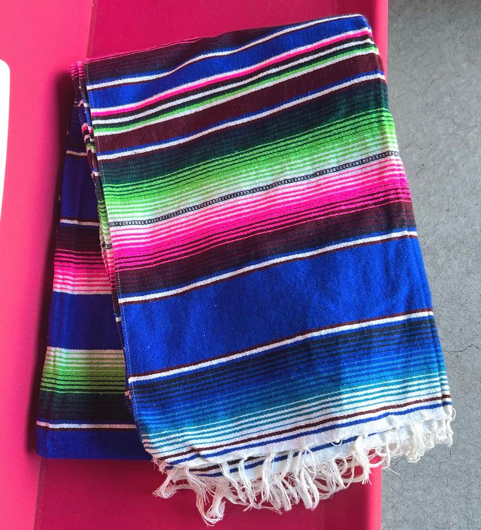 新品　MEXICICAN SARAPE RUG メキシカンラグ　bule