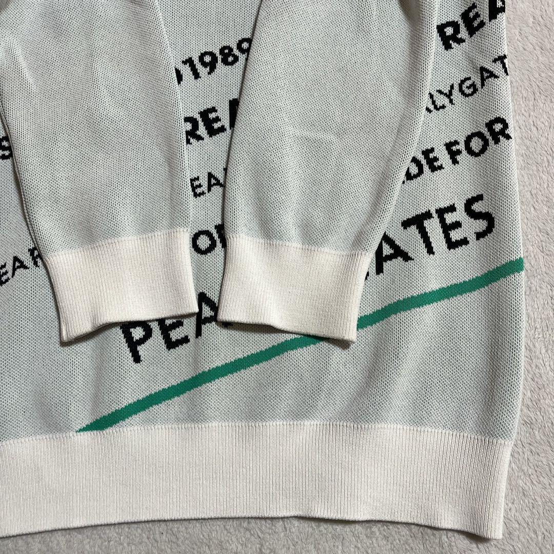 極美品　2024年　パーリーゲイツ　コットンビーム　バイヤスロゴ ニット　白