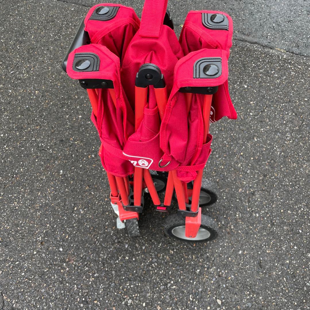 【発送不可。引き取り限定】Coleman 赤 キャリーカート 折りたたみ式