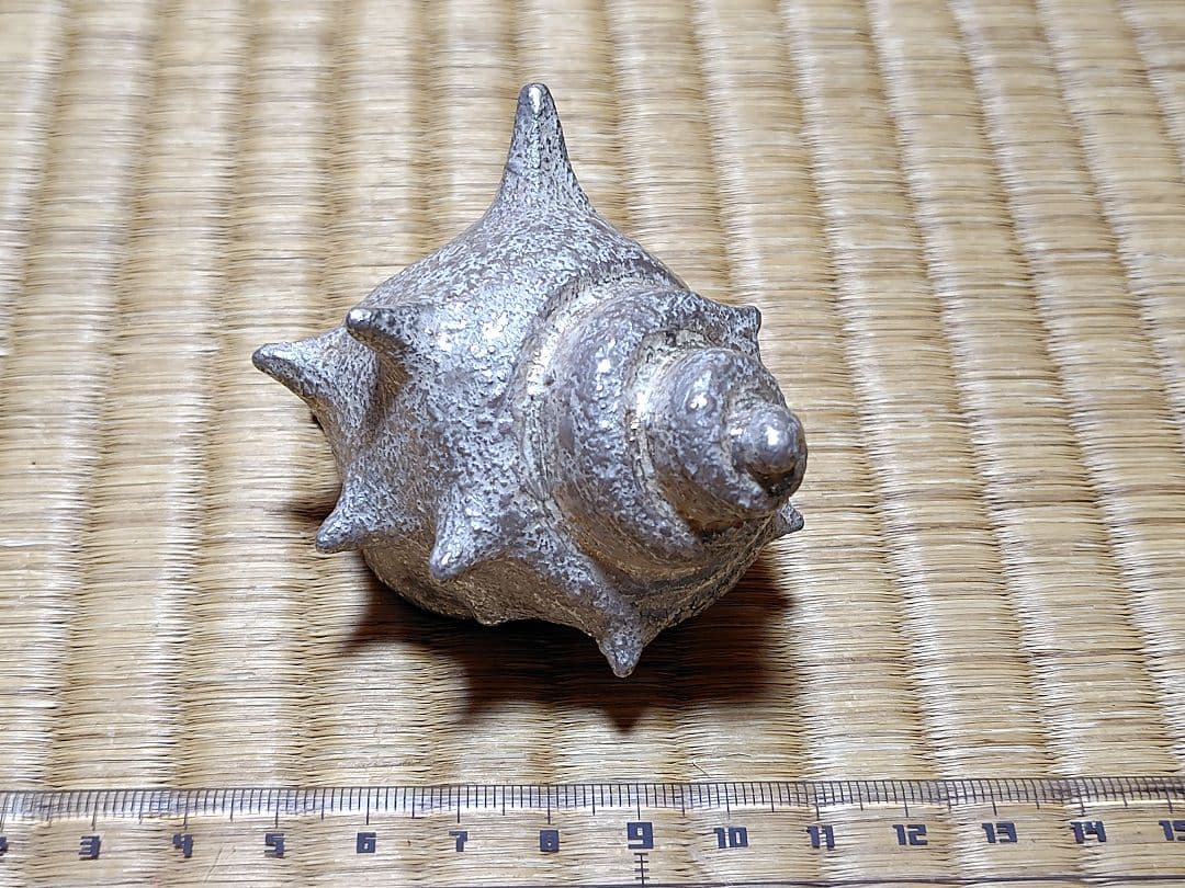 真葛香斎 銀叩サザエ 蓋置 共箱 茶道具