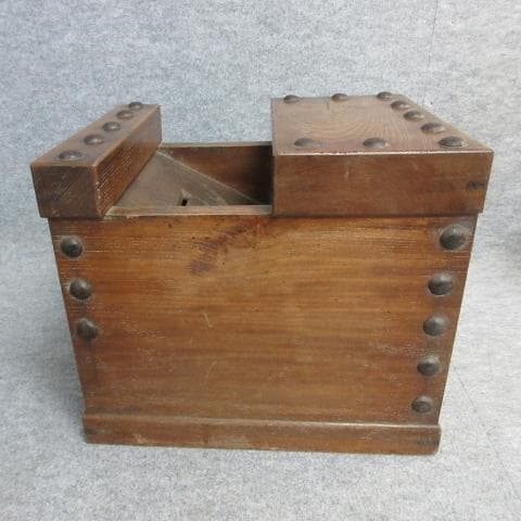 時代物木製欅製銭箱 [B26976]