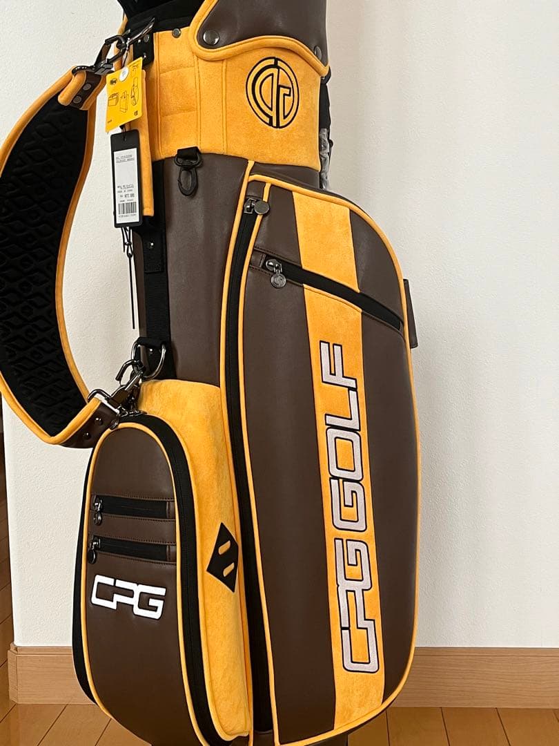 【即決交渉可能】新品未使用CPG GOLFキャディバッグ ブラウン/イエロー