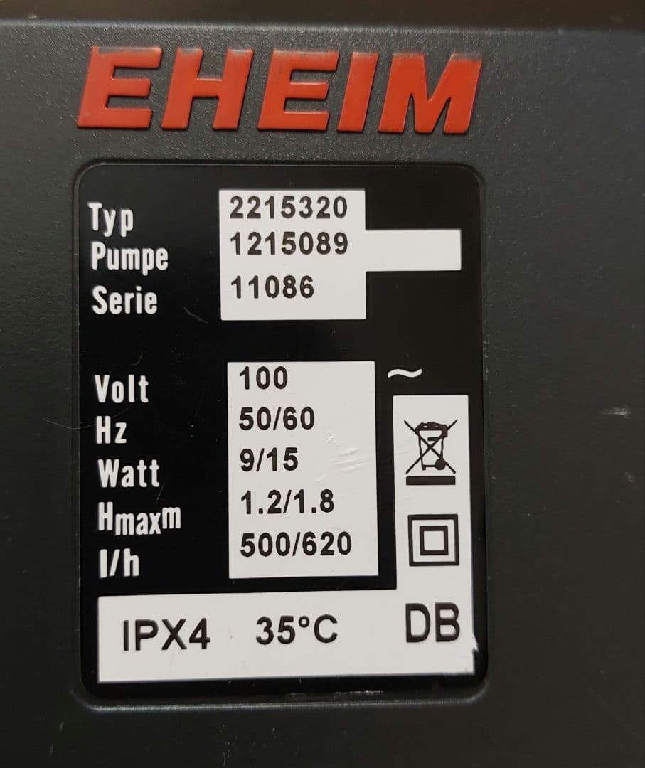 エーハイム　フィルター　2215　淡水/海水両用　(※故障部分あり)