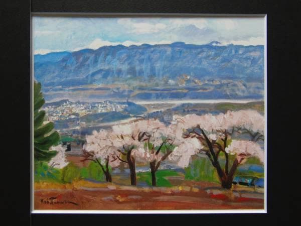 田村孝之介、飯田の春、豪華・希少・大判画集画、新品高級額・額装付、状態良好