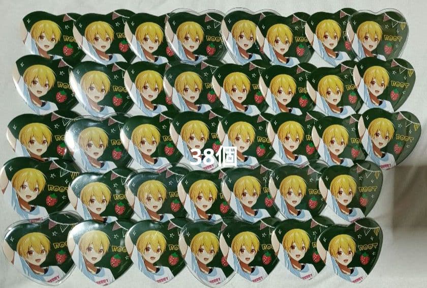 すとぷり　るぅと　ハートの缶バッチ　いちご文化祭