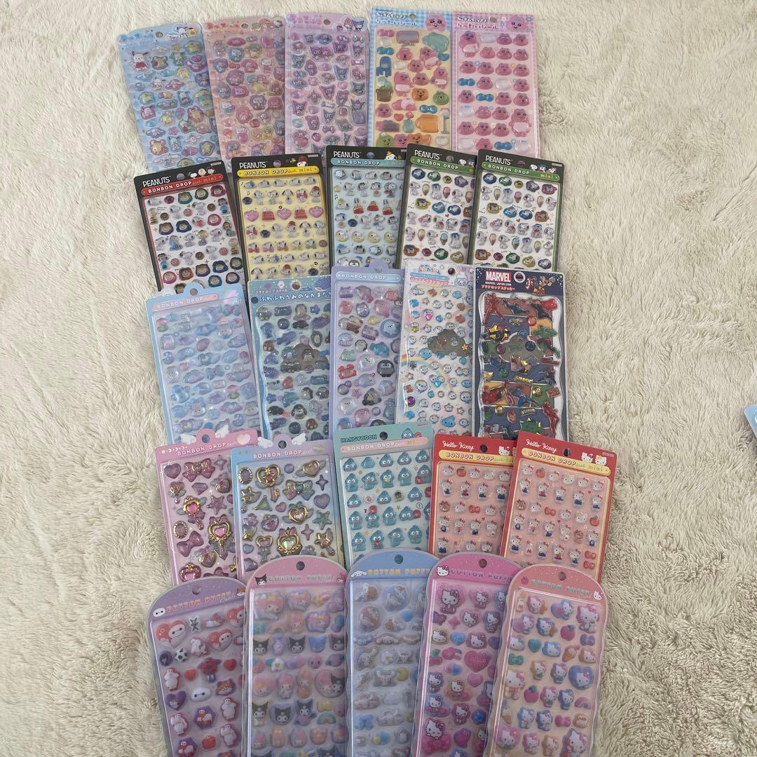 ボンボンドロップ　ウォーター　おはじき　コットン　シールまとめ売り140枚
