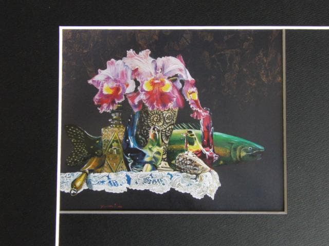 山本幸雄、幻想、希少な画集より、新品高級額・額装付、状態良好