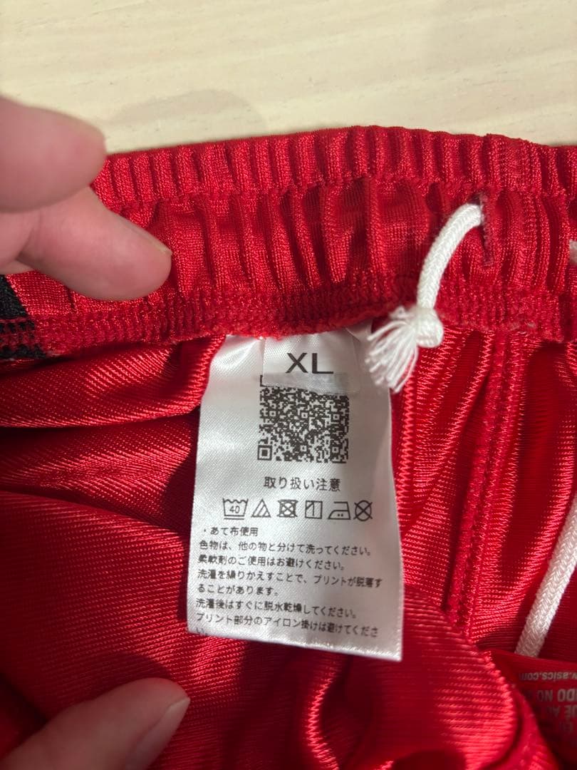 【限定品】アシックス バレーボールパンツ XL 赤黒 32