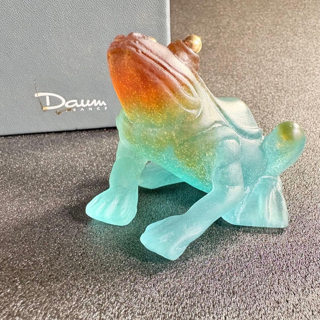 ドームフランス カエル 置物 クリスタル 水晶 浄化 フランス製ガラス ナンシー