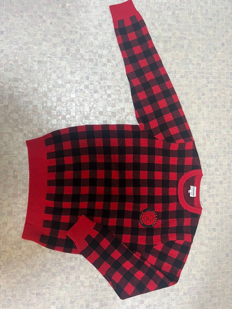 ジャックバニー パーリーゲイツ　ブロックチェック ワッペン ニット　新品