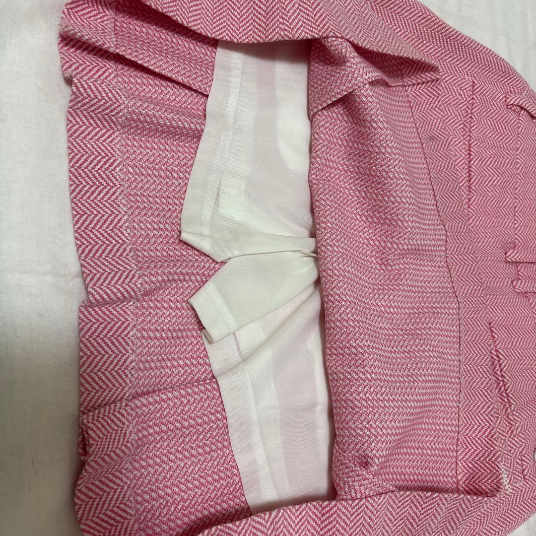 パーリーゲイツ1 AMSTERDAM ピンク ヘリンボーンスカート