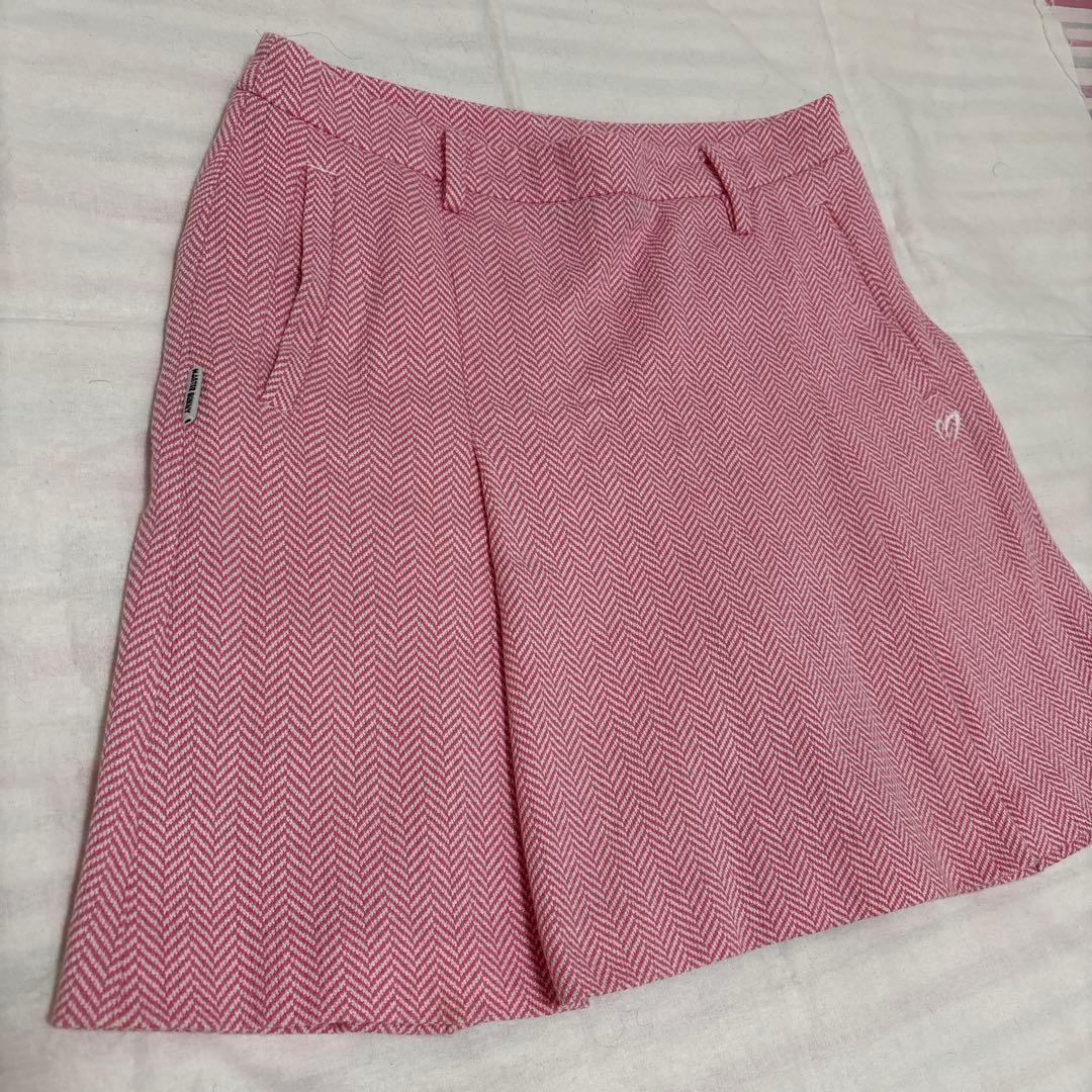 パーリーゲイツ1 AMSTERDAM ピンク ヘリンボーンスカート
