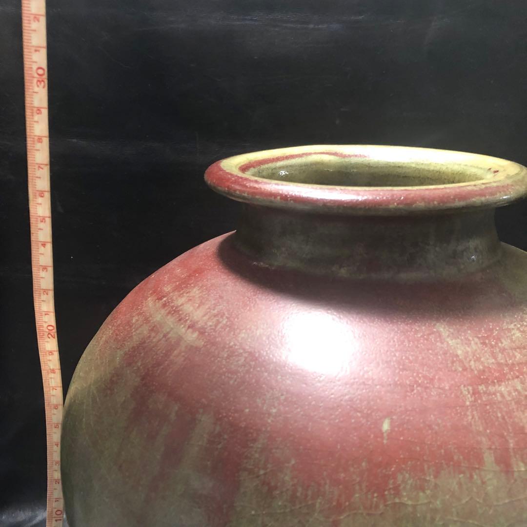 究極の古美術◾️蔵から美しく赤く色付いた梅の様なステキな壺、壷、花瓶が出てきました