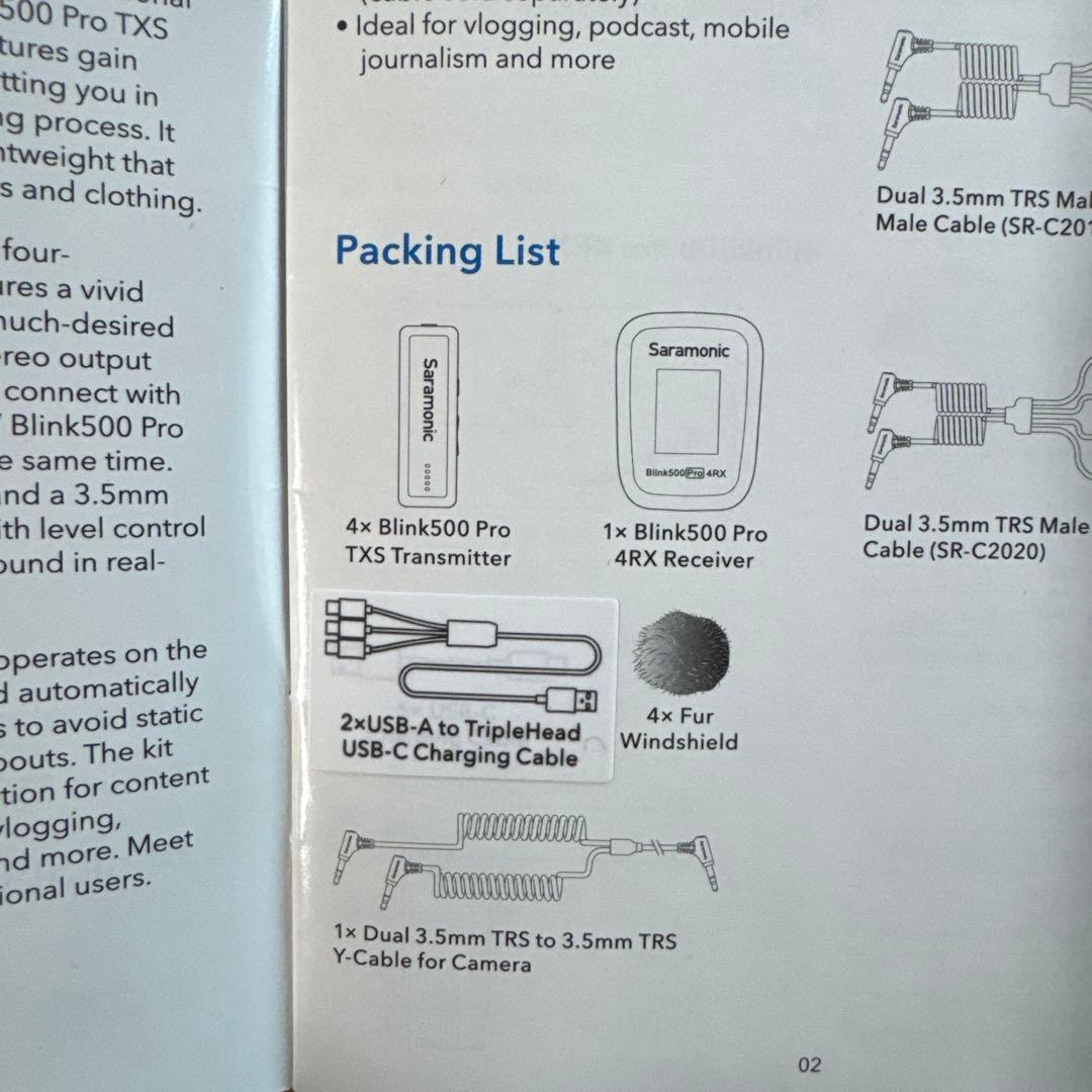 Saramonic 4ch ワイヤレスピンマイク　Blink500 Pro B8