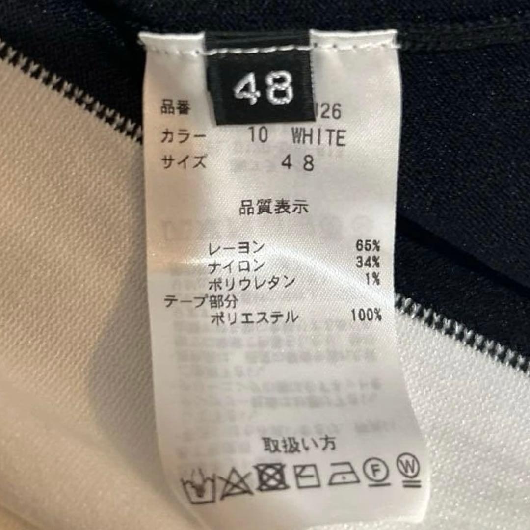 新品タグ付き☆エネーレ　ゴルフウェア　白　袖ストライプ　長袖セーター