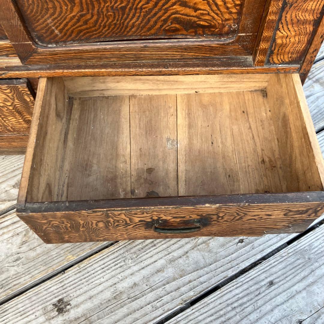 昭和レトロ 茶箪笥 飾り棚 ガラス扉 サイドボード 古家具 古民家ビンテージ