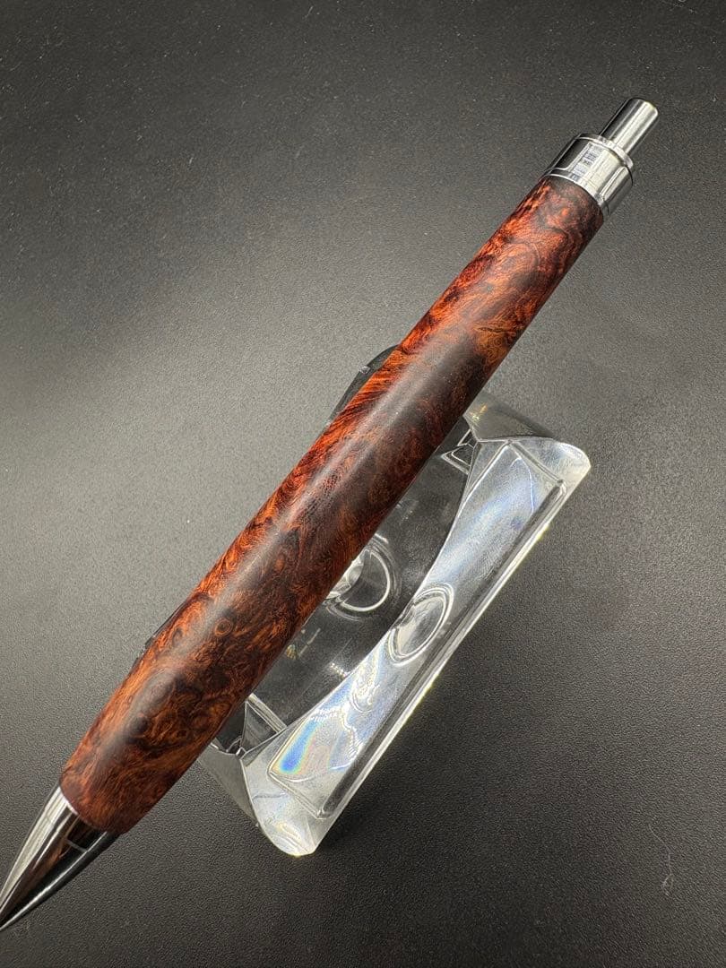 514極上　ホンジュラスローズウッド　瘤杢　木軸シャーペン　ボールペン