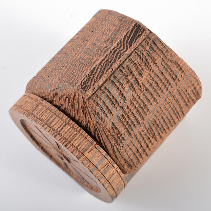 茶道具　畑幸春作　鉄刀木　水車香合　共箱　V　R6358