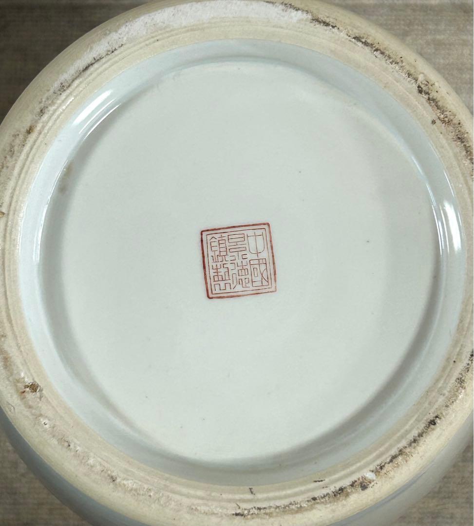 中国　景徳鎮製　山水　大瓶　送料込み0730