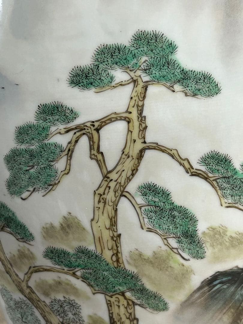 中国　景徳鎮製　山水　大瓶　送料込み0730