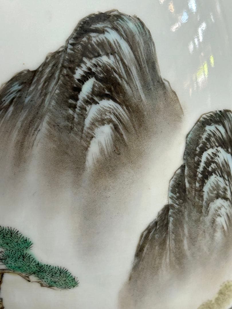 中国　景徳鎮製　山水　大瓶　送料込み0730