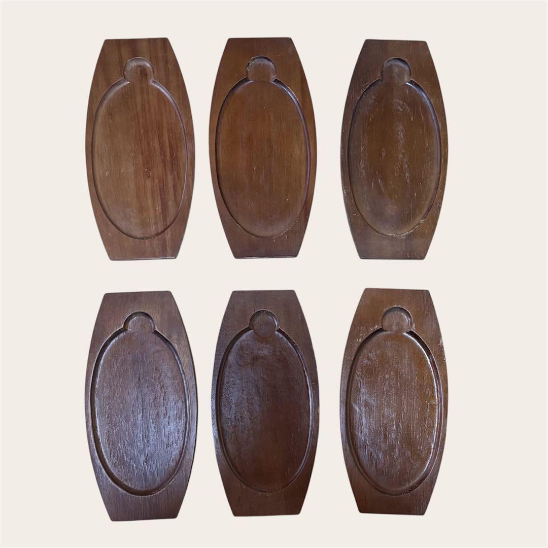 鉄皿 《 ステーキ皿と木製トレイの8セット ＆ トング2個 》 匿名配送