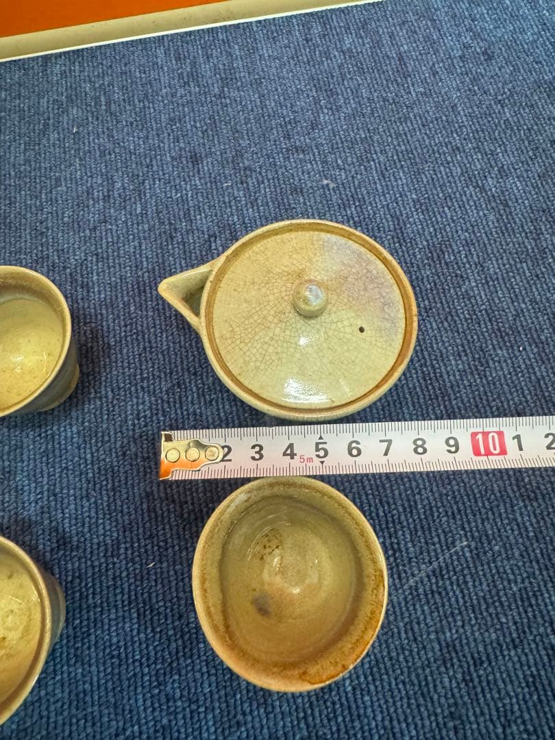 1582 萩焼　宝瓶1客　湯呑3客