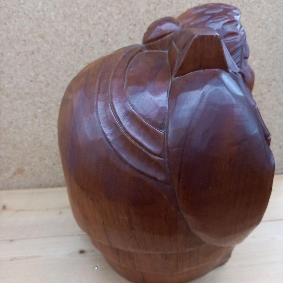 木彫　福の神　彫刻　恵比寿　縁起物　置物　手彫