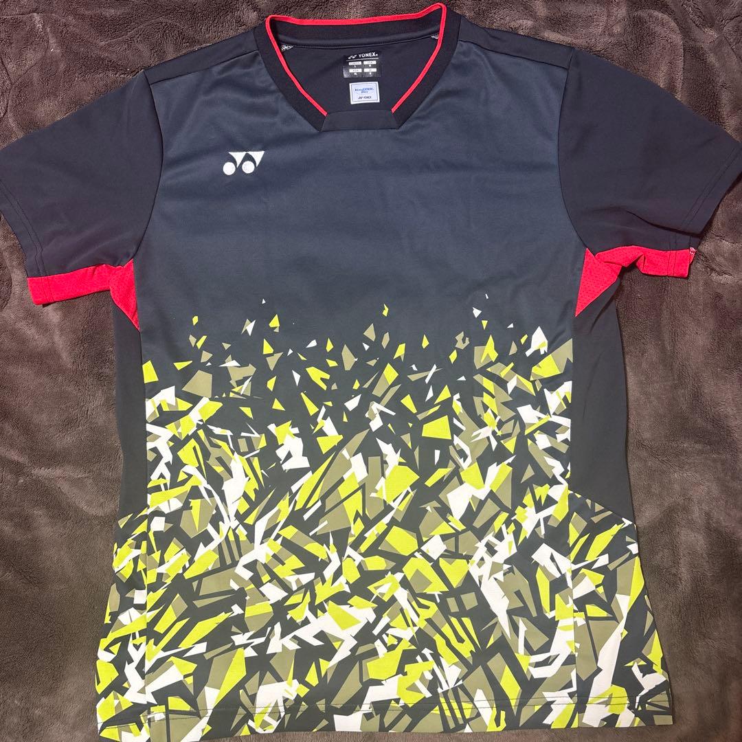 YONEX バドミントンシャツ M グレー/イエロー/レッド