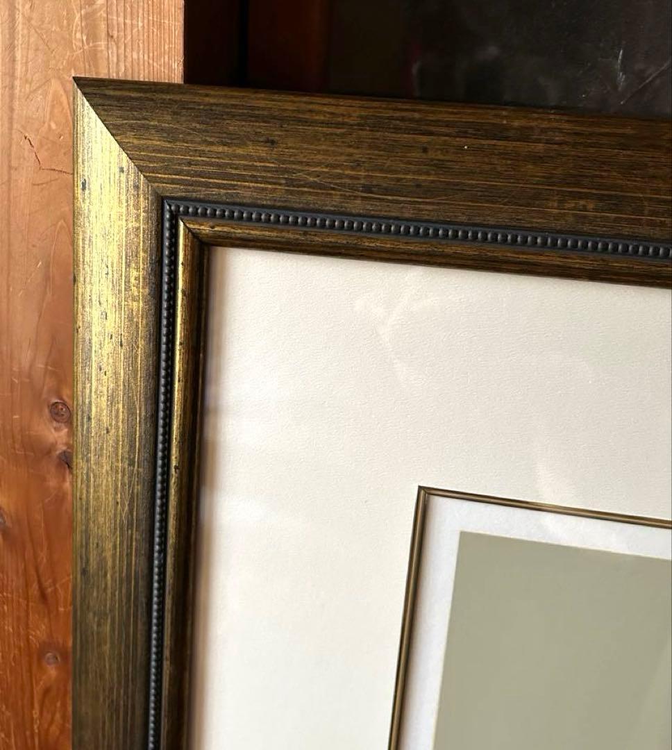 ヒロヤマガタ　スイスのチョコレート屋さん　シルクスクリーン　サイン入　絵画　額縁