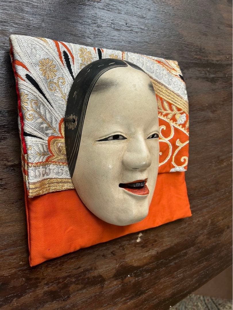 能面　木彫り　面袋付き