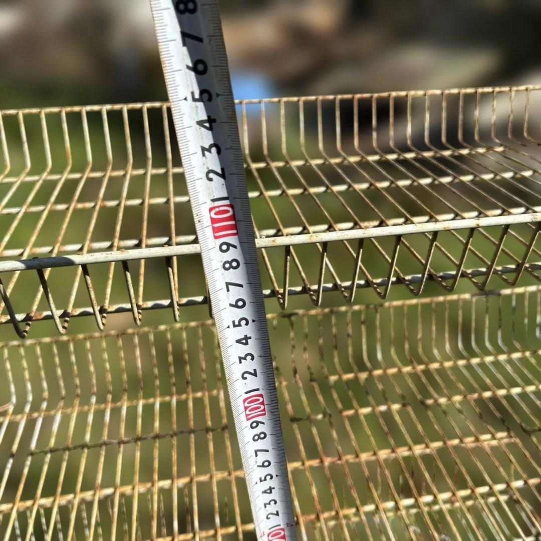 昭和レトロ　アンティーク　シャビー 3段ワイヤーラック 引き取り限定