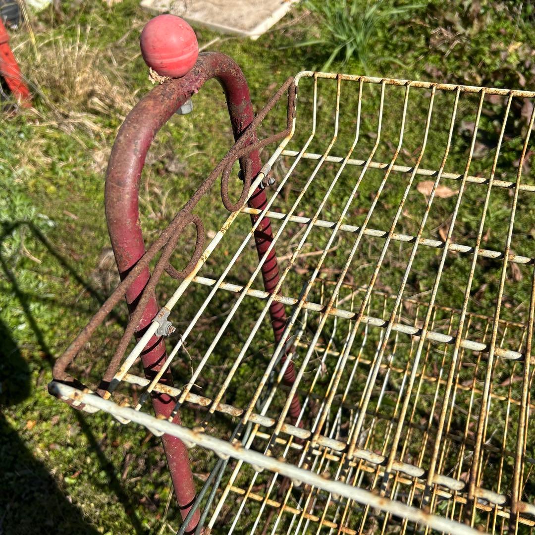 昭和レトロ　アンティーク　シャビー 3段ワイヤーラック 引き取り限定