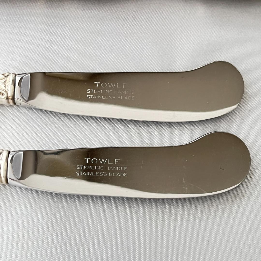 【TOWLE】 バターナイフ 2本【純銀ハンドル】　 OLD MASTER