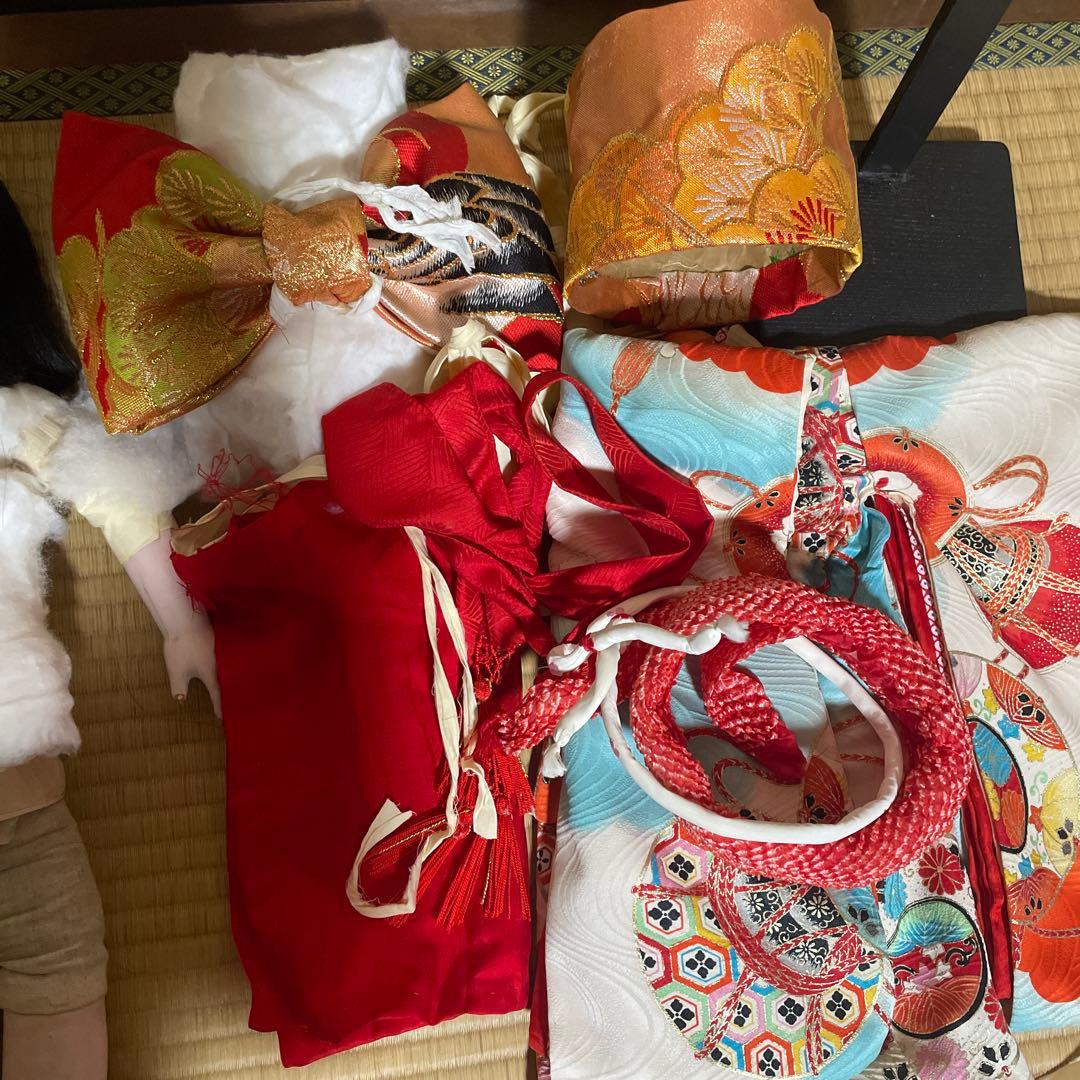 アンティーク・日本人形 市松人形 伝統的和装(着物を脱がせて作者確認済)