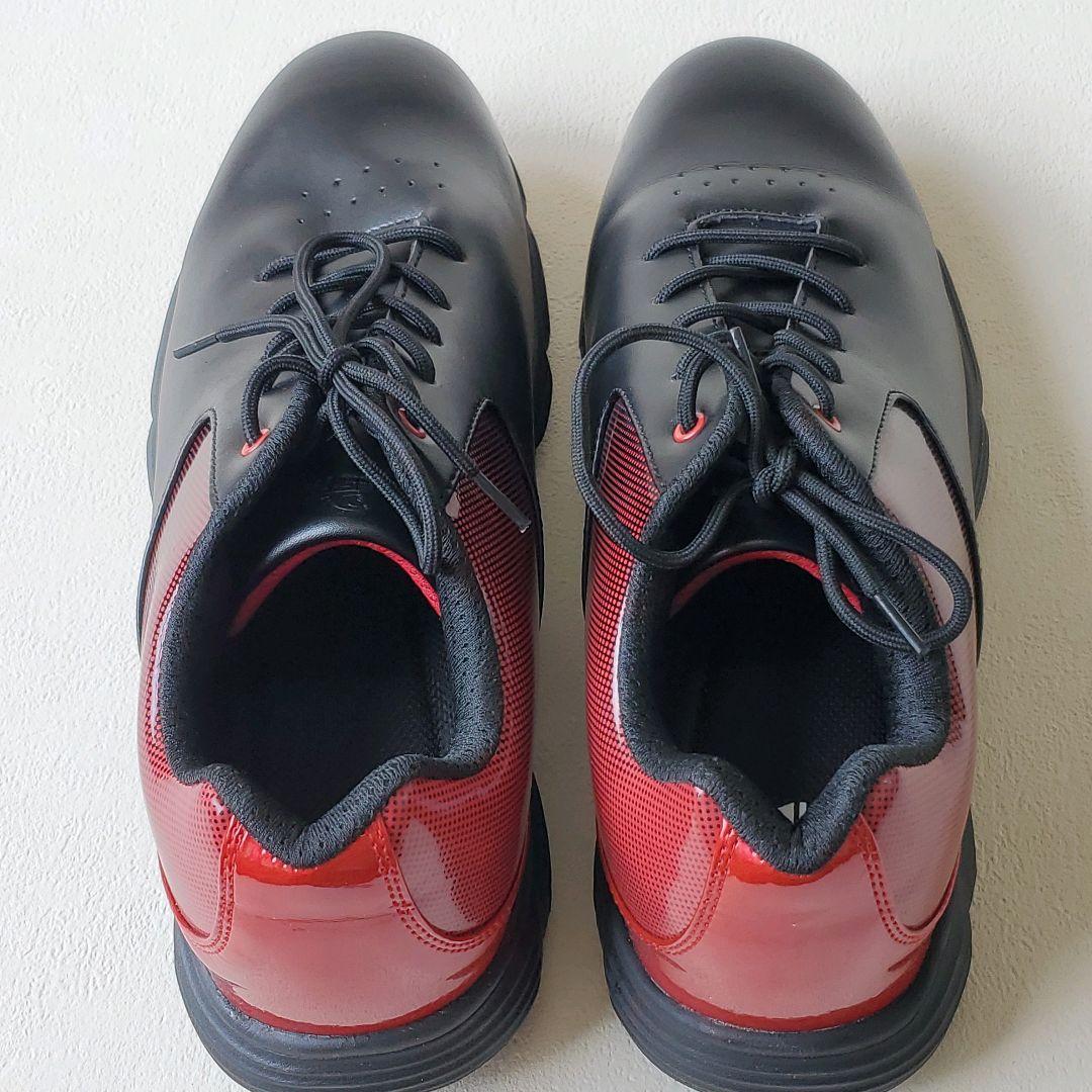 THE STORE UK15 33cm ゴルフシューズ 黒/赤 合成皮革