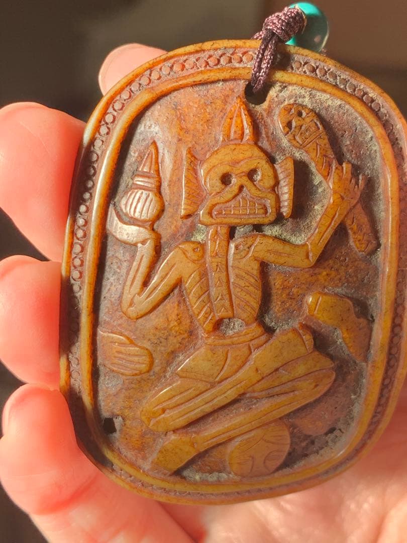 呪物　カパラ　天珠　チベット　カパーラ　頭蓋骨　根付　クマントーン　プラクルアン