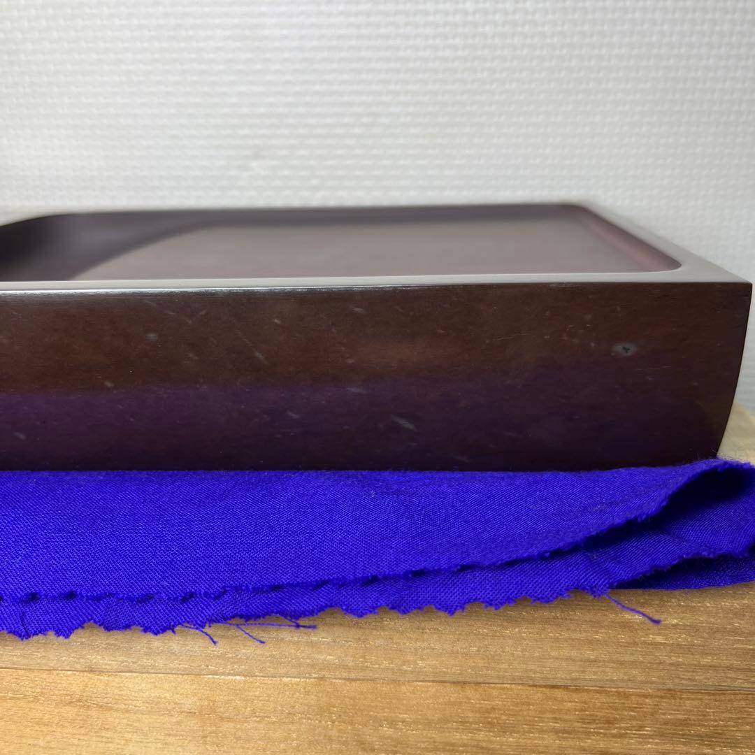 ⭕️赤間硯　名工　三代　日枝玉峯　特殊作品　彫刻長方研　美品　逸品　工芸品　桐共箱