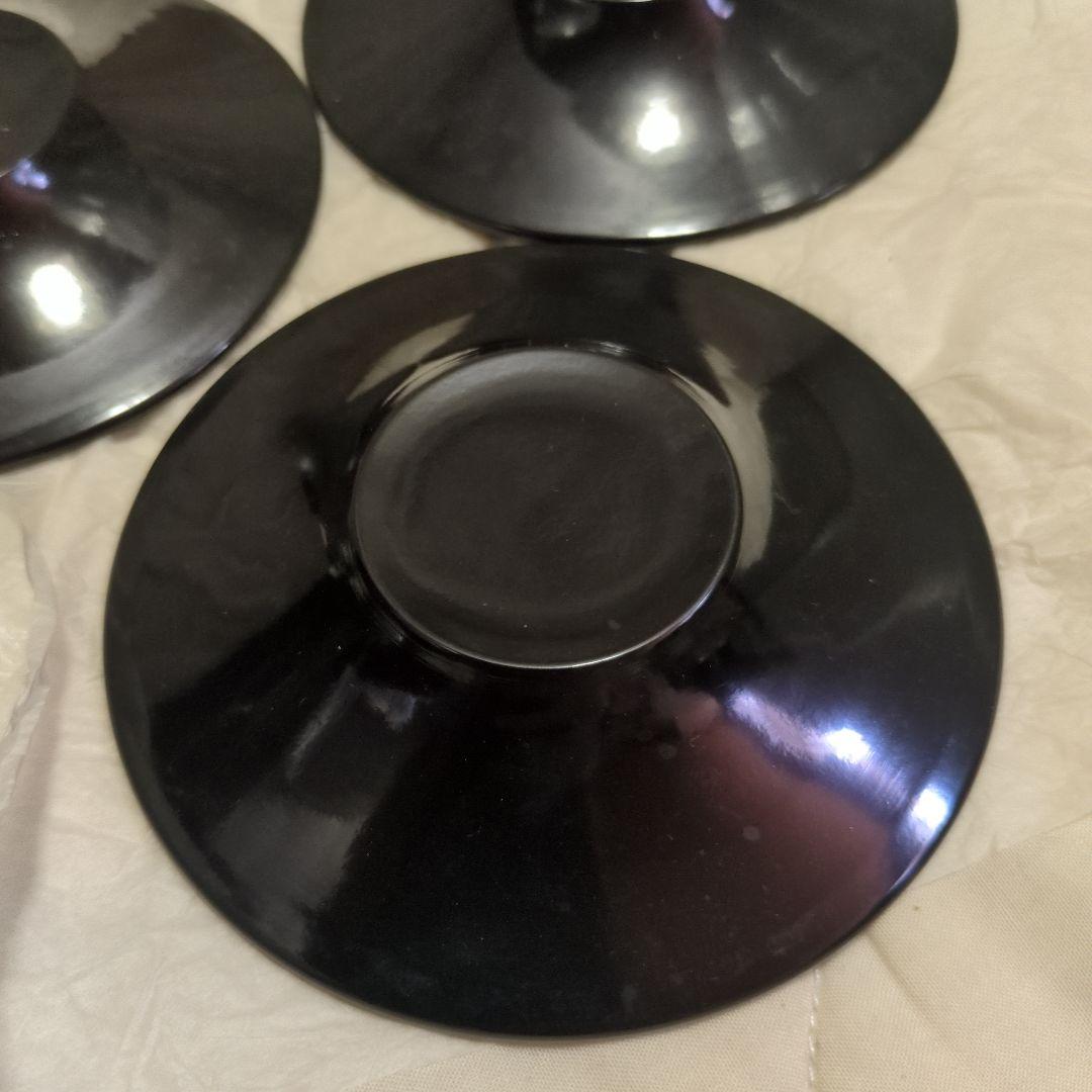 ★新品　昭和レトロ 木製 津軽塗 漆塗り 茶托　銘々皿 小皿 5個　12ｃｍ